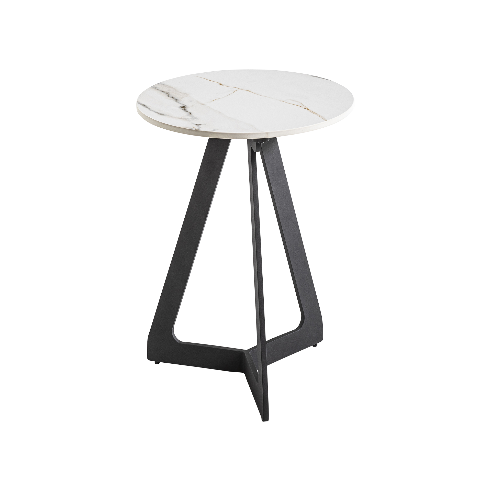 Couchtisch Bono Tischplatte Keramik Hell Gestell Schwarz 40*40*50